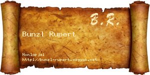 Bunzl Rupert névjegykártya